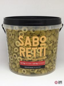 Azeitona Verde Fatiada Saboretti - Balde 2Kg