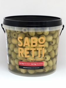 Azeitona Verde s/ Caroço Saboretti - Balde 2Kg