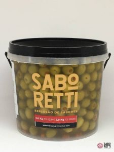 Azeitona Verde Recheada Saboretti - Balde 2Kg
